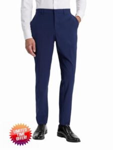 EXPRESS Men's Slim Washable Modern Tech Suit Pant - Blue