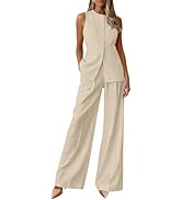 PRETTYGARDEN Women's 2 Piece Sets Summer 2026 Work Clothes Sleeveless Blazer Vest Pants Suits Spr...