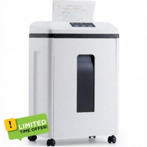 Heavy Duty Paper Shredder: 7 Sheets P-7 Ultra Micro-Cut 3/64''*5/64'' Shreds Credit Cards & CDs 30 Min Continuous Run 6-Gallon Bin High-Security Commercial for Home Office Business Bank