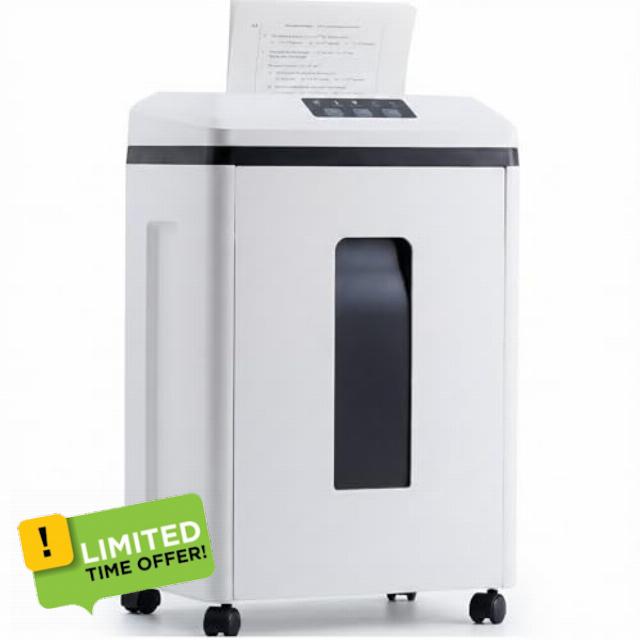 Heavy Duty Paper Shredder: 7 Sheets P-7 Ultra Micro-Cut 3/64''*5/64'' Shreds Credit Cards & CDs 30 Min Continuous Run 6-Gallon Bin High-Security Commercial for Home Office Business Bank