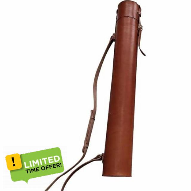 Premium Leather Document Tube 72cm/82cm - Elegant Storage & Travel Case for Blueprints