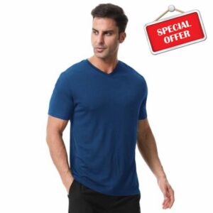Merino Protect 100% Merino Wool T Shirts for Men Odor Resistance Base Layer Hiking Travel T-Shirt Soft Undershi