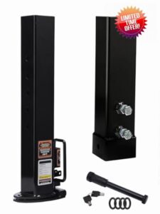 30K LBS Heavy-Duty Gooseneck Trailer Coupler | 8" Height Adjustable | 4" Square Tube | Extra Safety Pin Lock | Fits 2-5/16" Ball