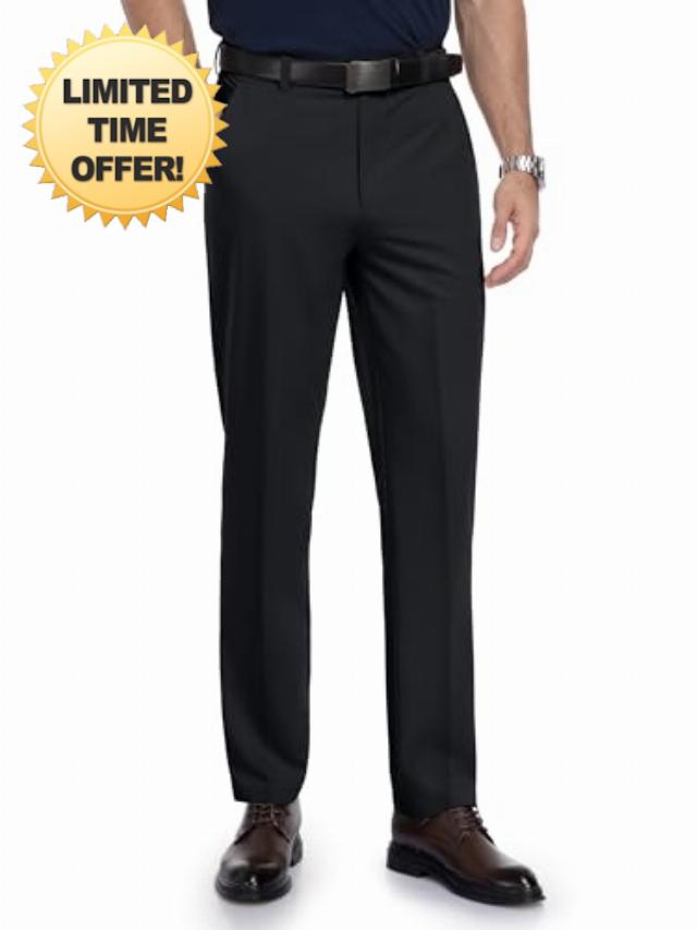 Tall Men 34/36/38 Inseam Dress Pants Classic Fit Straight Leg Business Casual Slacks Formal Office Work Trousers
