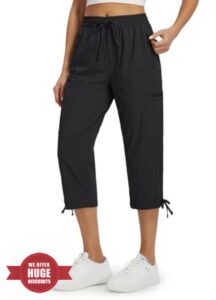 Libin Women's Hiking Capri Pants Quick Dry Cargo Pockets Pants Lightweight Cropped Summer Pant for Travel Casual
