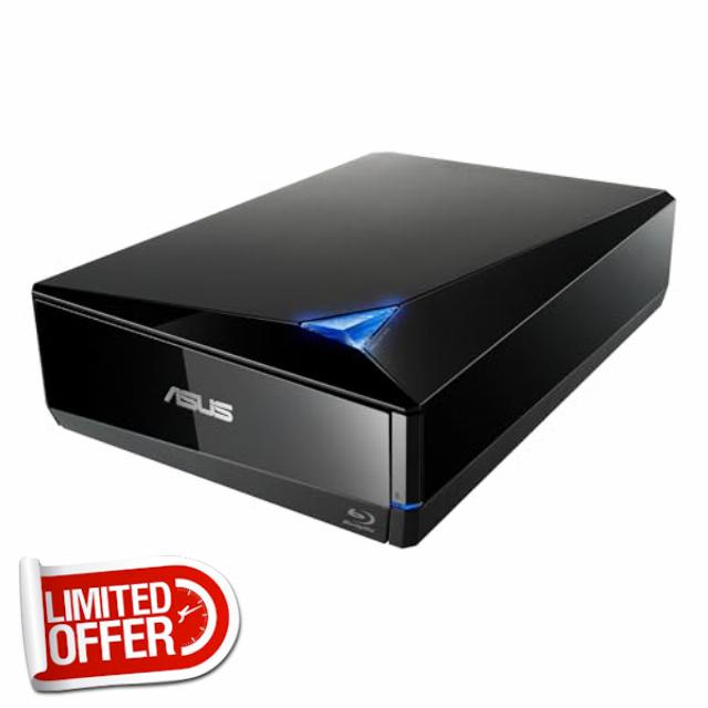 ASUS Powerful Blu-ray Drive with 16x Writing Speed and USB 3.0 for Both Mac/PC Optical Drive BW-16D1X-U/BLK/G/AS/P2G