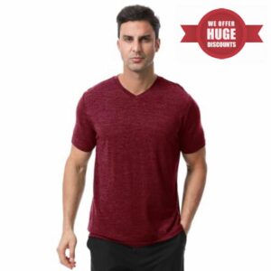 Merino Protect 100% Merino Wool T Shirts for Men Odor Resistance Base Layer Hiking Travel T-Shirt Soft Undershi