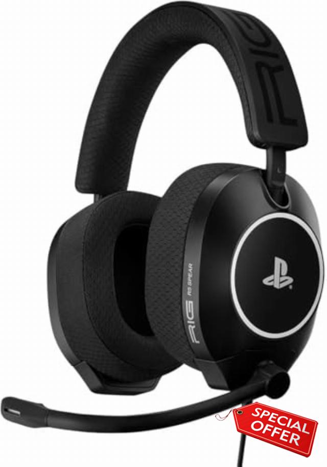 Official PlayStation R5 Pro HS Wired Gaming Headset Black for PS5 Compatible PS4 Wired Headphones 3.5 mm Jack