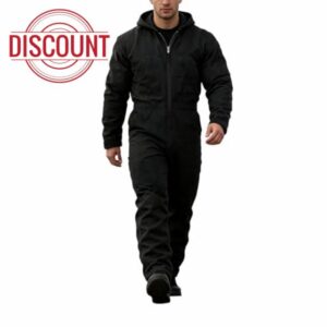 Insulated Coveralls Men Heavy-Duty Protective Hooded Work Outfit for Construction & Cold Weathe