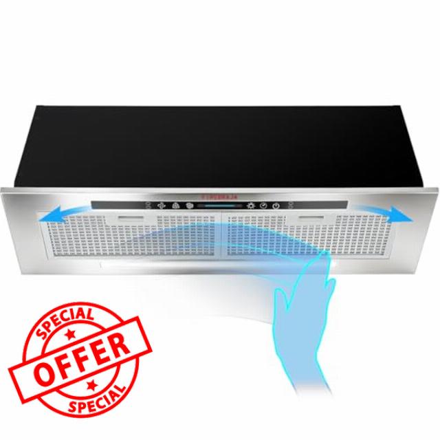 30 inch Range Hood Insert 400CFM Build-In/Insert Stainless Steel Kitchen Vent Hood |3-Speed Controls |Gesture & Touch Control LED Lights| 6 Layers Grease Filters|Ducted/ductless Convertible
