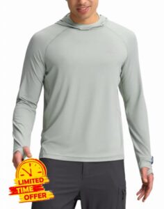 Pioneer Camp Men's UPF 50+ Sun Hoodie Shirt Long Sleeve Quick Dry Rash Guard Thumb Holes Watch Window Fishing Hiking Golf