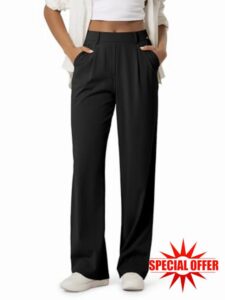 ODODOS Women's High-Rise Wide Leg Trousers