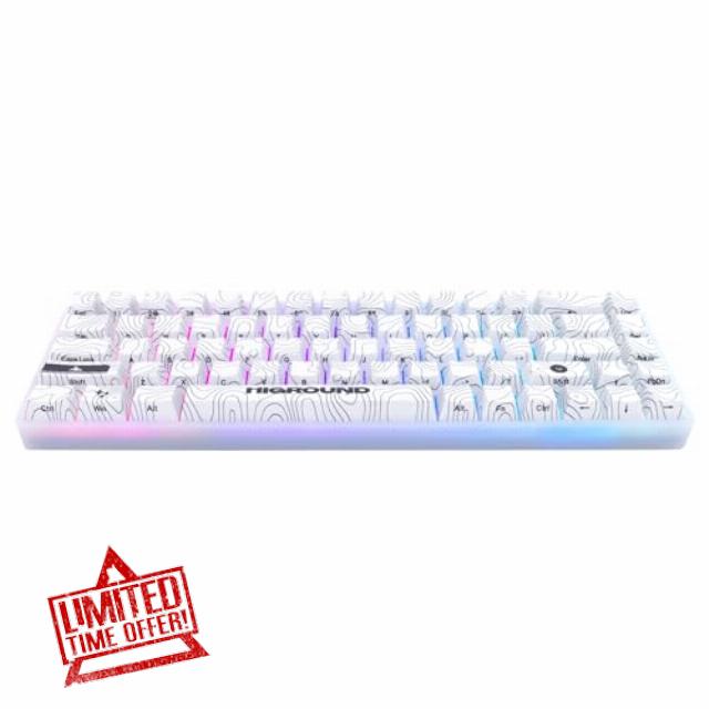 Higround SNOWSTONE Basecamp 65% Hotswap RGB Mechanical Keyboard (Renewed)