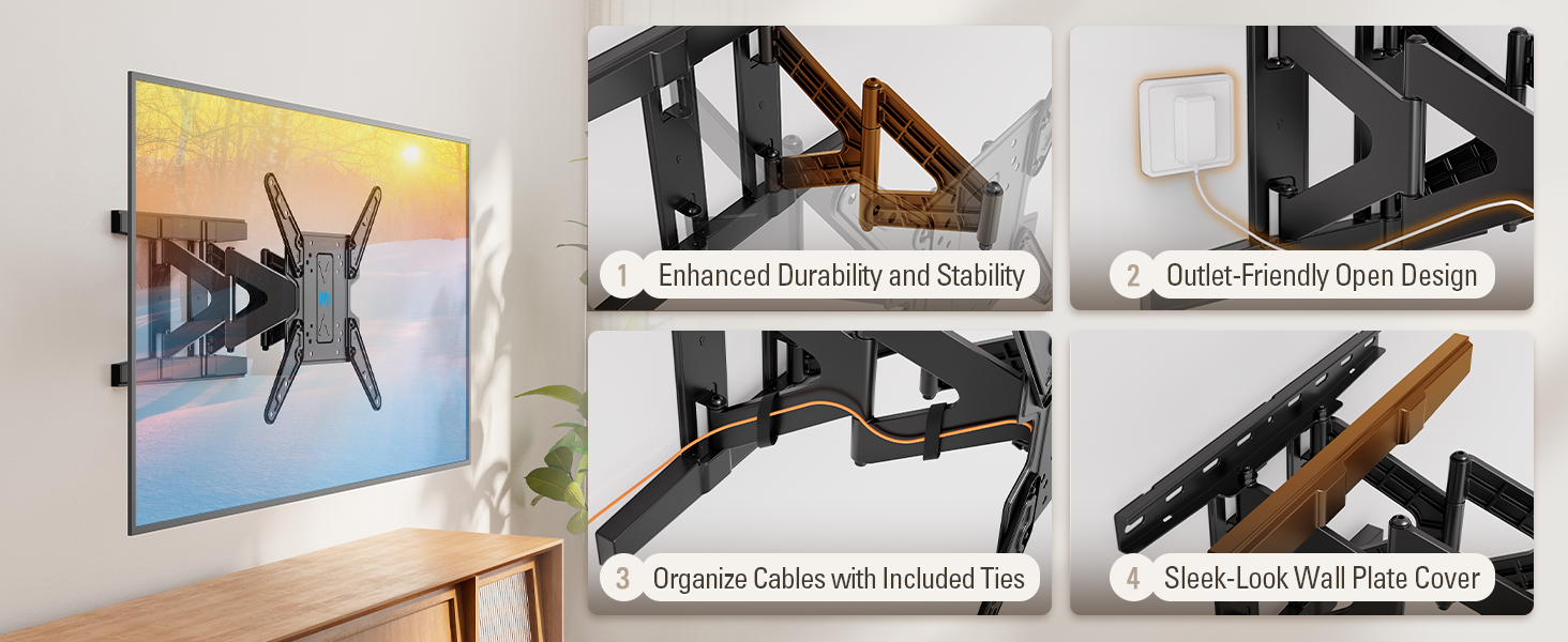 Ultra Slim Full Motion TV Mount