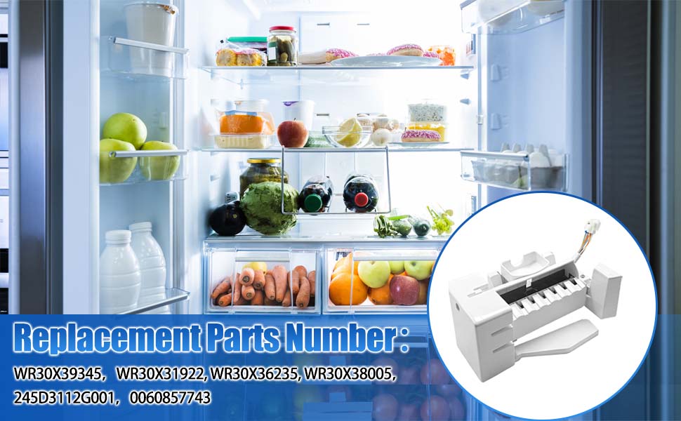 WR30X39345 WR30X31922 Refrigerator Ice Maker Assembly Compatible with GE Refrigerator