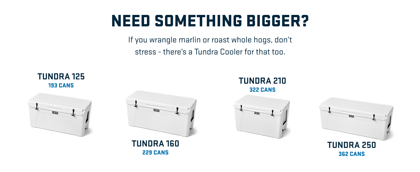 tundra 125 160 210 250 hard cooler