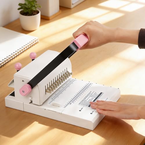 2:1Spiral Binding Machine with Slide Ruler Compatible with Wire or Spiral Coils