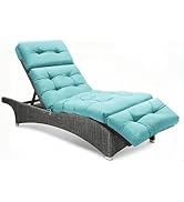 DVUAY Outdoor Chaise Lounge Cushions, Waterproof Non-Slip Thickened Lounge Chair Cushion with Tie...