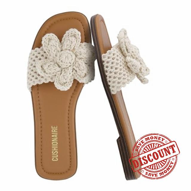 CUSHIONAIRE Gemma Knit Flat Slides for Women