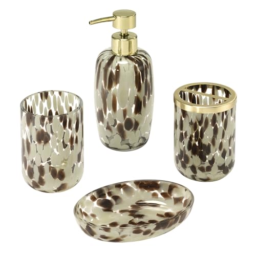 Heavyweight Glass with Abstract Animal Print Design