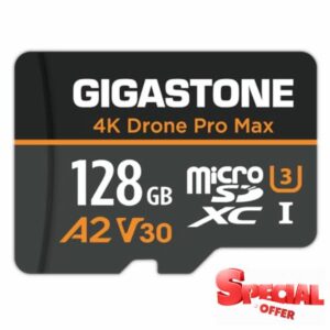 【5-Years Data Recovery】【Designed for Drone】 GIGASTONE 128GB Micro SD Card