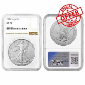 2026 $1 American Silver Eagle NGC MS70 Brown Label Legal Tende