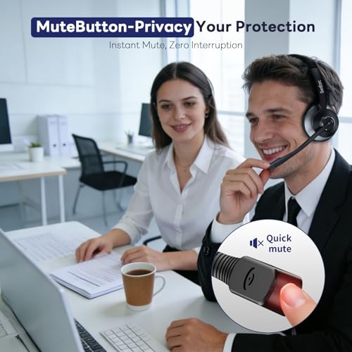 Advanced AI Noise Cancelling Microphone (Clear Calls & Mic Mute)