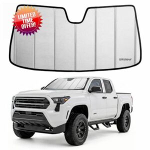 Custom Fit 2024-2026 Tacoma Windshield Sun Shade for Toyota Tacoma 2024 2025 2026 - Upgraded 6-Layer with Triple Laminate Core Front Window Shade - Accordion Folding Design with Storage Bag