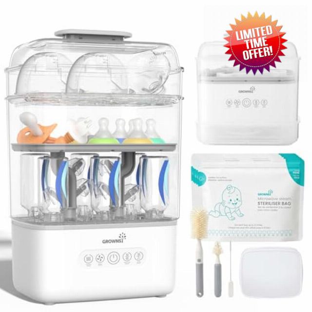 Grownsy 3 Layers Large Bottle Sterilizer and Dryer