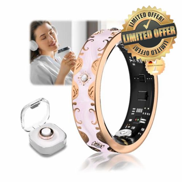 6 Gen Diamond Smart Ring and Wireless Charging Case 【Industry Rank 1-0 Measurement Error】 2026 Smart Ring for Women - Advanced Health Tracker for Wellness and Activity Tracking