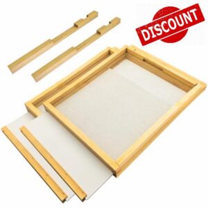 2 Pcs 10 Frame Beehive Screened Bottom Board Dipped in Beeswax with Entrance Reducer
