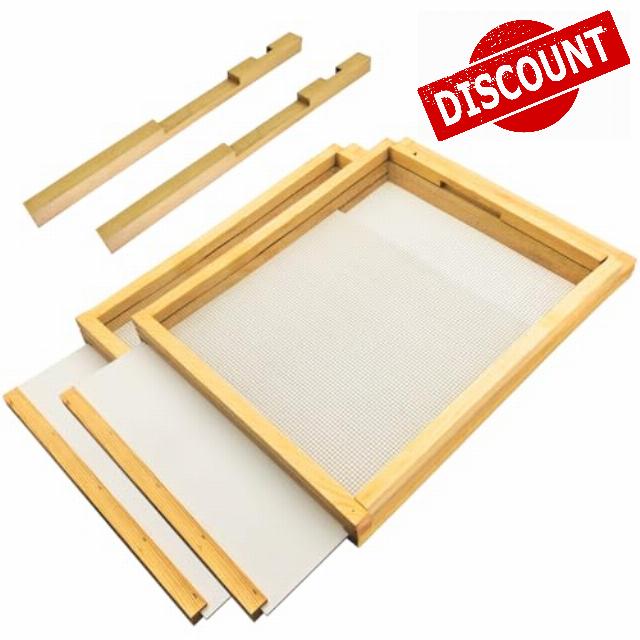 2 Pcs 10 Frame Beehive Screened Bottom Board Dipped in Beeswax with Entrance Reducer