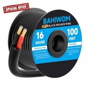 16 Gauge Speaker Wire 100ft CL3 Rated OFC 2-Conductor Speaker Cable Polarity Marked Copper Wire for Outdoor Garden Car Home in-Wall Commercial Systems
