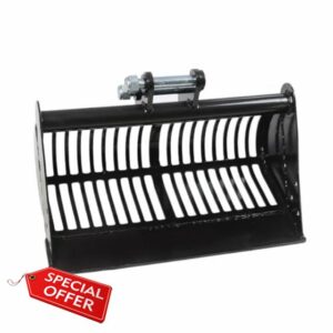 600MM Screening Skeleton Bucket Mini Excavator Attachments Compatible with Small Excavator Stone and Soil Screening 24IN with Two Pins