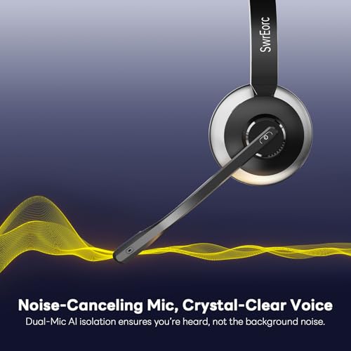 Wireless Headset with Mic for Work