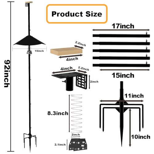 1-Inch Dia Heavy-Duty Pole for Bird Feeder