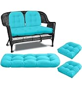 DVUAY Wicker Chair Cushions 3 Piece Set, Waterproof Outdoor Cushions for Patio Furniture, Lovesea...