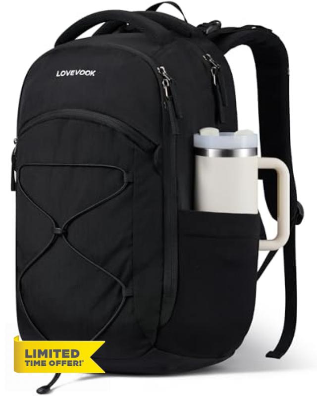 LOVEVOOK Everyday Laptop Backpack for Women & Men With Giant Tumbler Holder