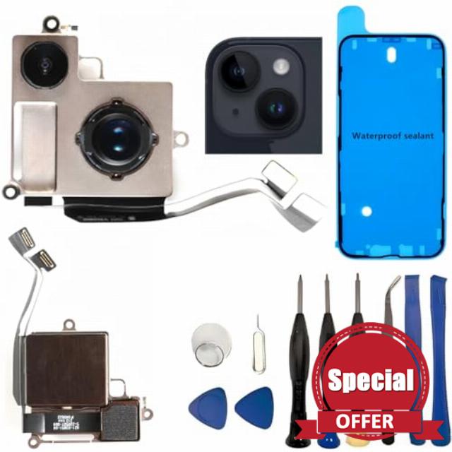 Original for iPhone 14 Main Rear Camera Replacement OEM for iPhone 14 Back Camera Replacement 12MP HD Video HDR Photo Lens Module Repair Tool Kit for A2649 A2881 A2882 A2883 A2884