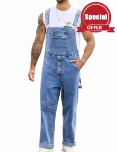 Overalls for Men Fashion Jumpsuit Work Bibs Coveralls Overol Para Hombre White Elephant Gifts