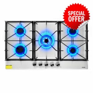 VEVOR 36 inch Gas Cooktop 5 Burners Gas Stove Top