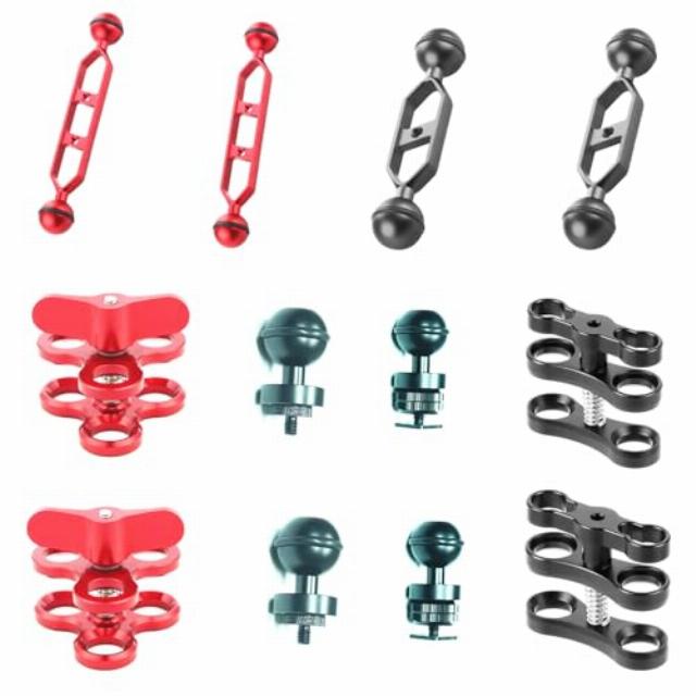 MN-X4 5-in-1 Underwater Photography Mounting Kit: Extension Arm + Butterfly Clamp + Extension Connector