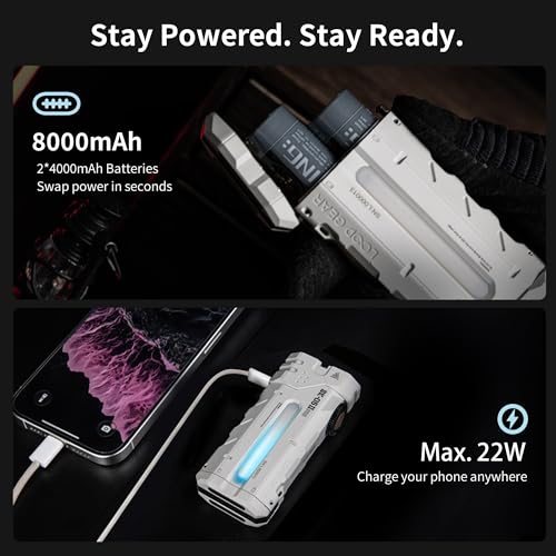 Dual 4000mAh Replaceable Batteries