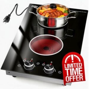 2 Burners Electric Cooktop 12 Inch
