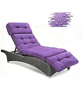DVUAY Indoor/Outdoor Chaise Lounge Cushions, Waterproof Thickened Lounge Chair Cushion, Replaceme...