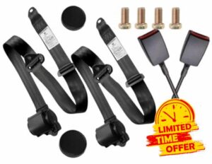2 Pack 3-Point Pads Adjustable Retractable Straps Cover Universal Replacement Set for Go Kart