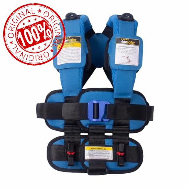 RideSafer Travel Vest Gen 6 - Small (26.5-50 lbs) - Blue - Lightweight Portable Child Safety Car Seat for Travel