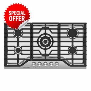 COSMO COS-CTGV365SS 36 in. Vista Collection Drop-in Gas Cooktop with 5 Burners