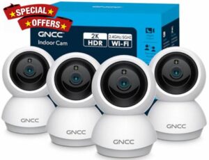 GNCC 2K Cameras for Home Security-2.4/5Ghz WiFi Indoor Camera with 360° Motion Detection for Pet/Baby/Nanny/Dog 2-Way Audio