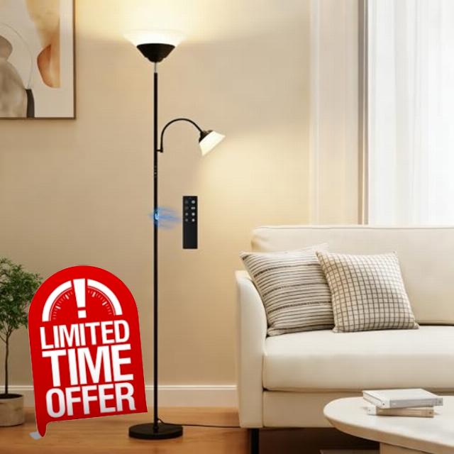 2-in-1 Torchiere Floor Lamp